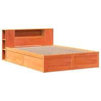 VidaXL Bedframe Zonder Matras Massief Grenenhout Wasbruin 160x200 cm, Boxspring, Bedbodem, Slaapkamermeubel, Twijfelaar
