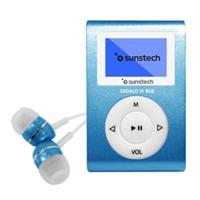 Sunstech DEDALOIII 8 GB MP3-speler met FM-radio-tuner, hoofdtelefoon inbegrepen, blauw