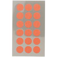 Hobby stickers - 72x stuks - D15 mm - neon oranje ronde stickers - Kantoor stickers - Scrapbook