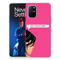 OnePlus 8T Silicone-hoesje Woman Don't Touch My Phone - thumbnail