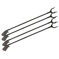 Afvalgrijper/vuilnisgrijper - 4x - zwart - lange steel - 83 cm - zonder te bukken - oppaktang