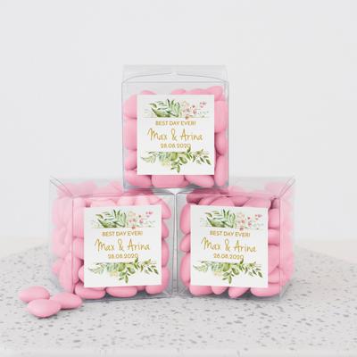 Bedankdoosje bruiloft Geometric Floral vierkant Bedankdoosje bruiloft Geometric Floral vierkant