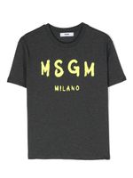 MSGM Kids t-shirt en coton à logo imprimé - Gris - thumbnail