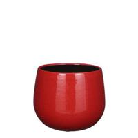 Mica Decorations Pablo Bloempot - 18x18x16 cm - Keramiek - Rood