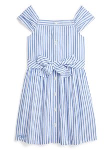 Ralph Lauren Kids robe plissée à rayures - Bleu