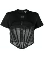 Dolce & Gabbana logo-plaque cropped top - Noir