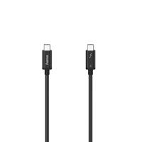 Hama Thunderbolt USB-C-kabel (40 Gbit/s, 5 A, 100 W, Ultra-HD 8K, dubbel afgeschermd, smalle stekker, 0,8 m) zwart