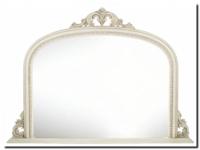 Schouwspiegel met boog en kuif Dax Ivoor crackele