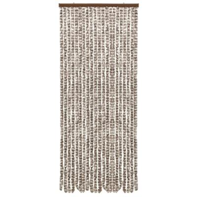 vidaXL Vliegengordijn 56x185 cm chenille taupe en wit