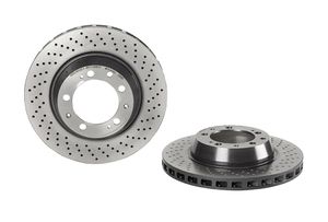 Remschijf COATED DISC LINE BREMBO, Remschijftype: Geperforeerd / Geventileerd, Inbouwplaats: rechts, u.a. für Porsche