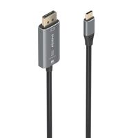 AISENS A109-0880 converterkabel, bidirectioneel, aluminium, USB-C naar DisplayPort 8K @60Hz, USB-C/M-DP/M, zwart, 1,8 m