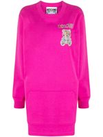 Moschino robe-sweat à logo strassé - Rose