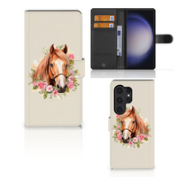 Telefoonhoesje met Pasjes voor Samsung Galaxy S24 Ultra Paard - thumbnail