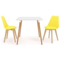 Vidaxl 3-delige Eethoek Geel