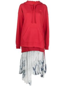 Diesel robe colour block D-Rollier à design asymétrique - Rouge