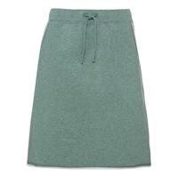 Slip-on-rok van katoenen sweat met zakken, jade-gemêleerd 44/46