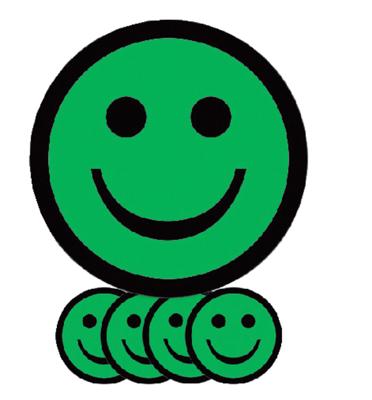 Magneet smiley 5 cm emotie blij groen