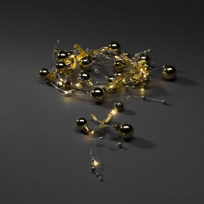 Konstsmide 3290-803 Lichtketting Parel Binnen werkt op batterijen Aantal lampen 20 LED Warmwit Verlichte lengte: 1.9 m Timer