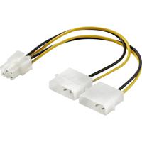 Renkforce Stroom Y-kabel [1x ATX-stekker 6-polig - 2x IDE-stroomstekker 4-polig] 0.15 m Geel, Zwart