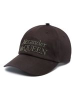 Alexander McQueen casquette en coton à logo brodé - Noir