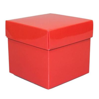 Luxe cadeaudoosje met deksel - rood metallic - 10 x 10 x 10 cm - vierkant Luxe cadeaudoosje met deksel - rood metallic - 10 x 10 x 10 cm - vierkant
