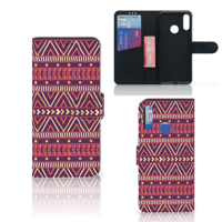 Motorola Moto E6 Plus Telefoon Hoesje Aztec Paars