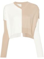 MM6 Maison Margiela pull crop à design colour block - Blanc - thumbnail