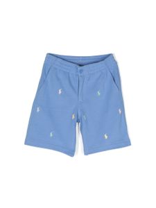 Ralph Lauren Kids short à motif Polo Pony brodé - Bleu