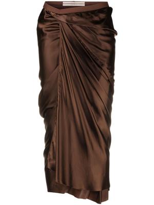 Rick Owens Satijnen rok - Bruin