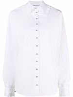 Rabanne chemise volantée à col pointu - Blanc