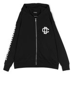 DSQUARED2 KIDS hoodie zippé à logo imprimé - Noir