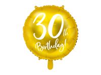 Folieballon 30th Birthday goud (45cm) - thumbnail