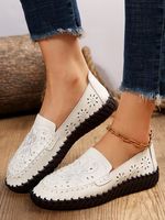 Floral Embroidery Breathable Hollow out Loafers - thumbnail