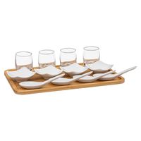 Amuse/aperitief set - hapjes/saus/tapas - porselein - wit - 4 personen - thumbnail