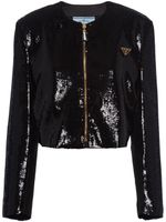 Prada veste crop à sequins - Noir