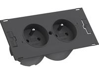 Stekkerdoosmodule zonder schakelaar Zwart 20.00 cm Bachmann 4953491