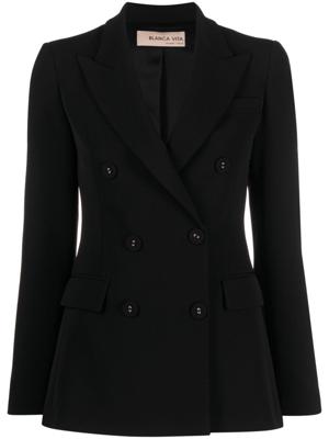 Blanca Vita Blazer met dubbele rij knopen - Zwart