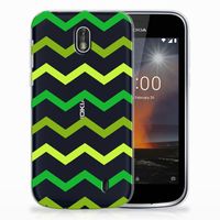 Nokia 1 TPU bumper Zigzag Groen