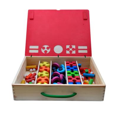 Wizzwizz Constructiespeelgoed Koffer Hout 54-delig