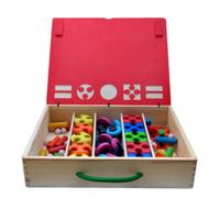 Wizzwizz Constructiespeelgoed Koffer Hout 54-delig