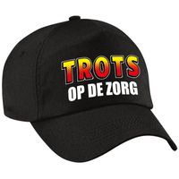 Trots op de zorg pet zwart voor volwassenen - thumbnail