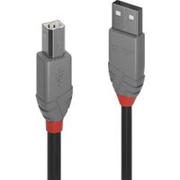 Lindy 36670 0.2m USB A USB B Mannelijk Vrouwelijk Zwart, Grijs USB-kabel - thumbnail