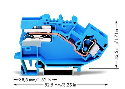WAGO 784-613 Scheidingsklem 10 mm Spanveer Toewijzing: N Blauw 25 stuk(s)