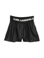 Karl Lagerfeld Kids short élastiqué à logo embossé - Noir - thumbnail