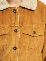 Urban Classics / Zomerjas Ladies Oversize Sherpa Corduroy in bruin