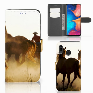 Samsung Galaxy A30 Telefoonhoesje met Pasjes Design Cowboy