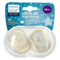 Philips Avent Fopspeen +18m Air Night Neutraal 2 stuks