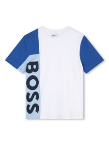 BOSS Kidswear t-shirt colour block à logo imprimé - Blanc