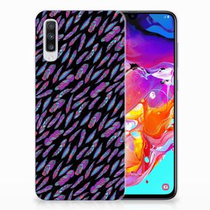 Samsung Galaxy A70 TPU bumper Feathers Color