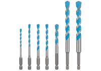 Bosch 7 x Expert HEX-9 Multi Construction boorset (voor beton, zachte keramische tegels, 4-12 mm, professionele accessoires klopboor, schroevendraaier)